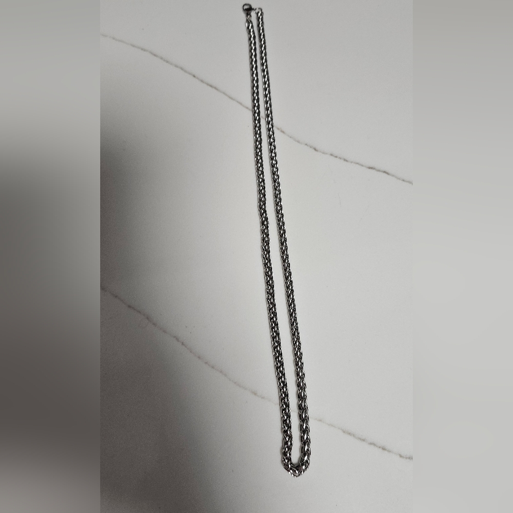 Silver Stainless Steel Chain Necklace 23"